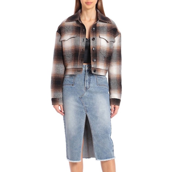 Avec Les Filles Plaid Cropped Jacket - Picture 3 of 12